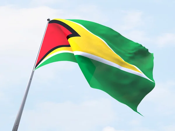 Vlag van Guyana op heldere hemel. — Stockfoto