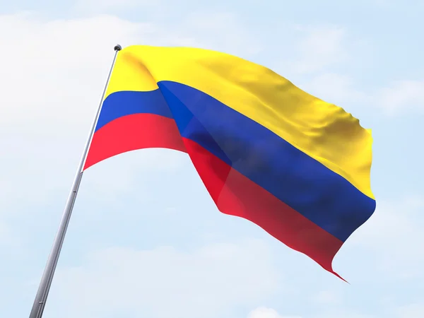 Bandera de Colombia ondeando en cielo despejado . — Foto de Stock