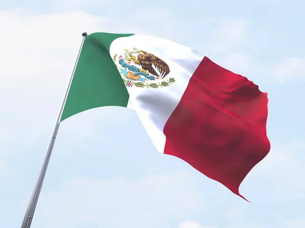 Meksikon lippu kirkkaalla taivaalla . — kuvapankkivalokuva