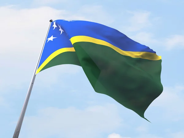 Solomon Island flag flyver på klar himmel . - Stock-foto