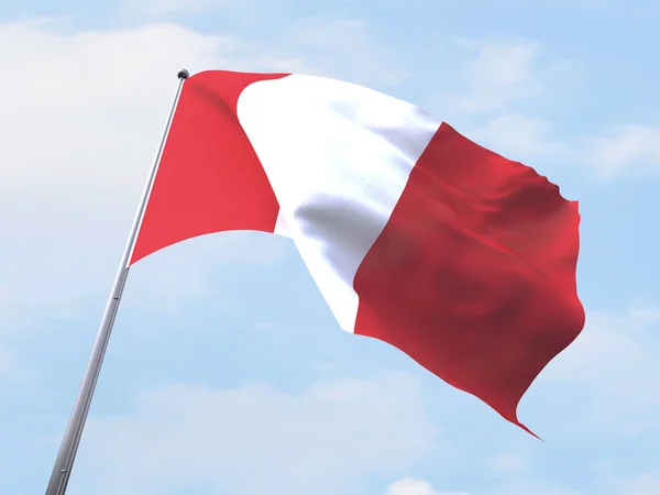 Peru flag flyver på klar himmel . - Stock-foto