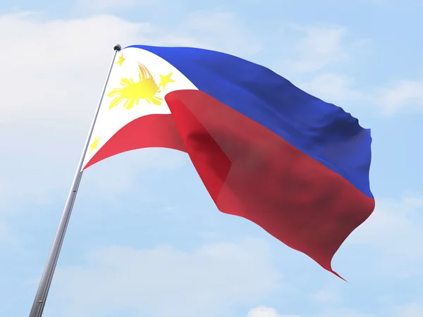 Bandeira das Filipinas voando no céu limpo . — Fotografia de Stock