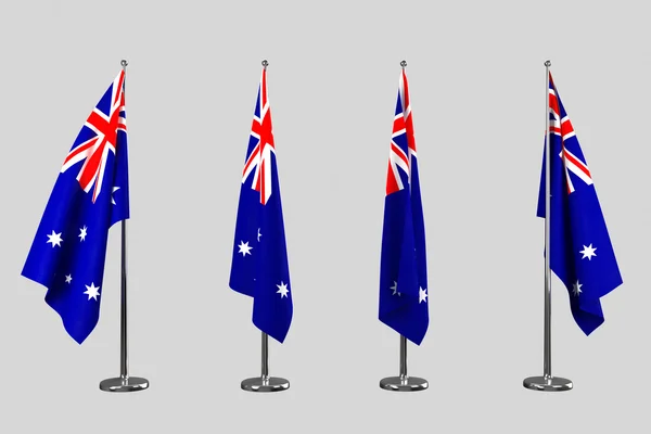 Australien inomhus flaggor isolera på vit bakgrund — Stockfoto