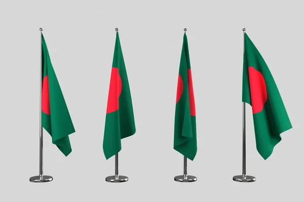 Bangladesh drapeaux intérieurs isoler sur fond blanc — Photo