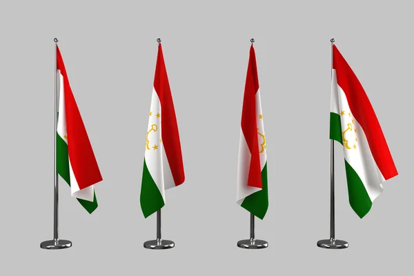 Tajikistan indoor flags isolate on white background — Stock Photo, Image