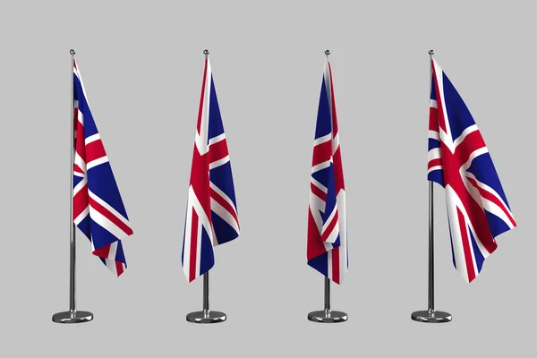 UK inomhus flaggor isolera på vit bakgrund — Stockfoto