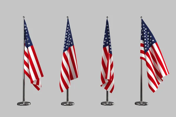 EUA bandeiras interiores isolar no fundo branco — Fotografia de Stock