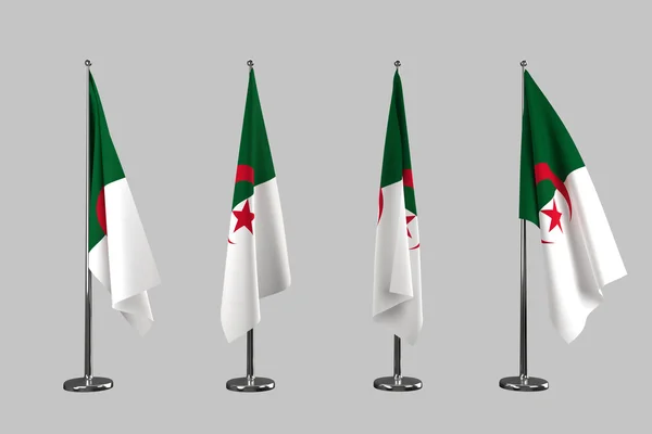 Algeria indoor flags isolate on white background — Stock Photo, Image