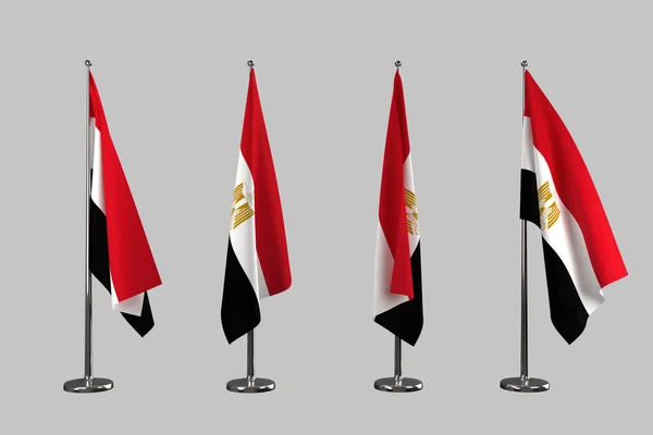 Egypt, innendørs flagg, isolert på hvit bakgrunn – stockfoto