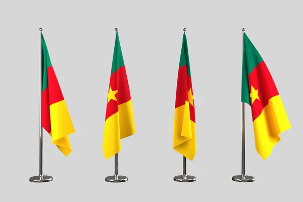 Bandeiras interiores dos Camarões isoladas sobre fundo branco — Fotografia de Stock
