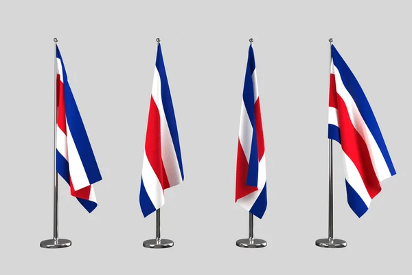Banderas interiores de Costa Rica aisladas sobre fondo blanco —  Fotos de Stock