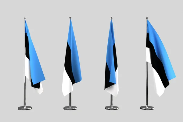 Estonia banderas interiores aisladas sobre fondo blanco —  Fotos de Stock