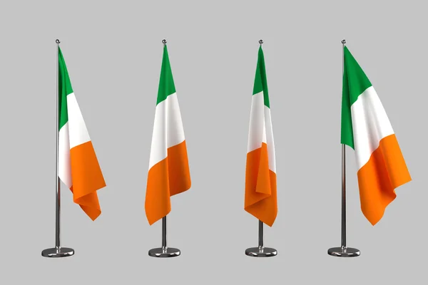 Irland Indoor-Flaggen isolieren auf weißem Hintergrund — Stockfoto