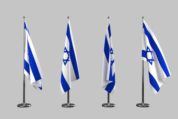 Ισραήλ εσωτερική σημαίες απομονωθεί σε λευκό φόντο — Φωτογραφία Αρχείου