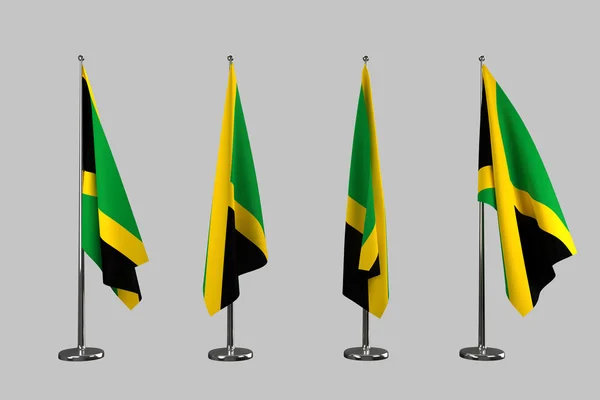 Jamaica binnen vlaggen isoleren op witte achtergrond — Stockfoto
