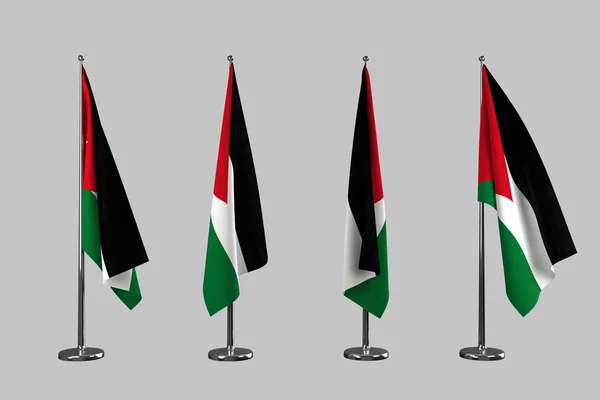 Jordan beltéri zászlók elkülöníteni a fehér háttér — Stock Fotó
