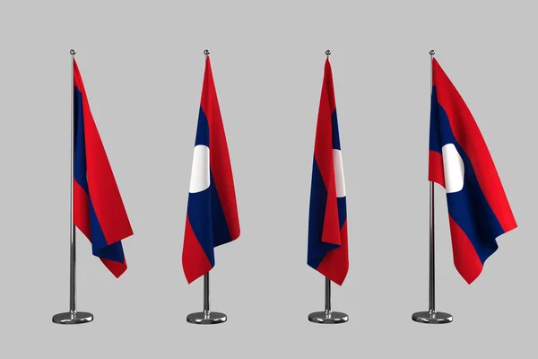 Banderas interiores Laos aisladas sobre fondo blanco —  Fotos de Stock