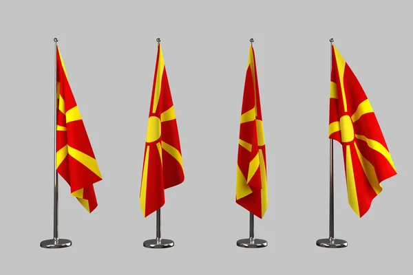Bandeiras interiores macedonia isolar no fundo branco — Fotografia de Stock