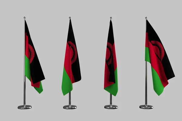 Malawi drapeaux intérieurs isoler sur fond blanc — Photo
