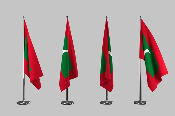 Les drapeaux intérieurs des Maldives isolent sur fond blanc — Photo