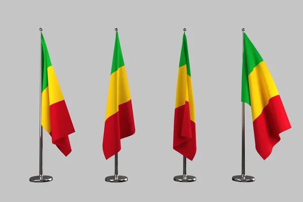 Bandeiras interiores Mali isolar no fundo branco — Fotografia de Stock
