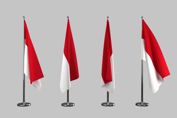 Monaco indoor flags isolate on white background — Stock Photo, Image