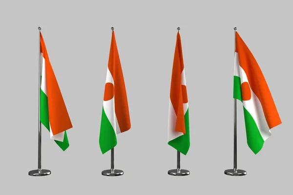 Εσωτερική σημαίες Νίγηρα απομονωθεί σε λευκό φόντο — Φωτογραφία Αρχείου