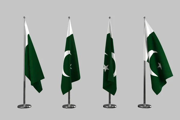 Пакистаном, критим прапори ізолювати на білому тлі — стокове фото