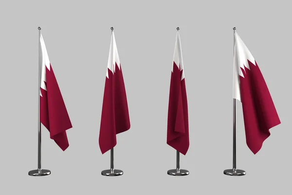 Qatar indendørs flag isolere på hvid baggrund - Stock-foto