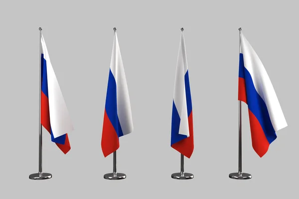 Rusland binnen vlaggen isoleren op witte achtergrond — Stockfoto