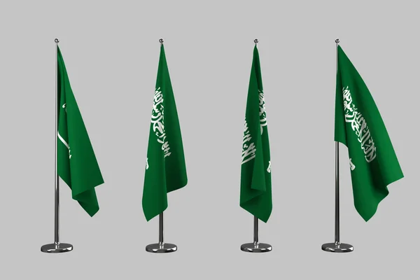 Saudi-Arabia innendørs flagg isoleres på hvit bakgrunn – stockfoto