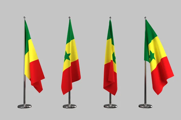Сенегал, критий прапори ізолювати на білому тлі — стокове фото