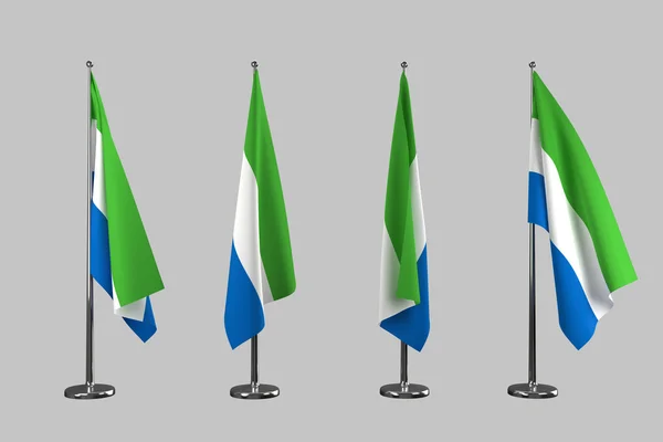 Sierra Leone kryty flagi izolować na białym tle — Zdjęcie stockowe