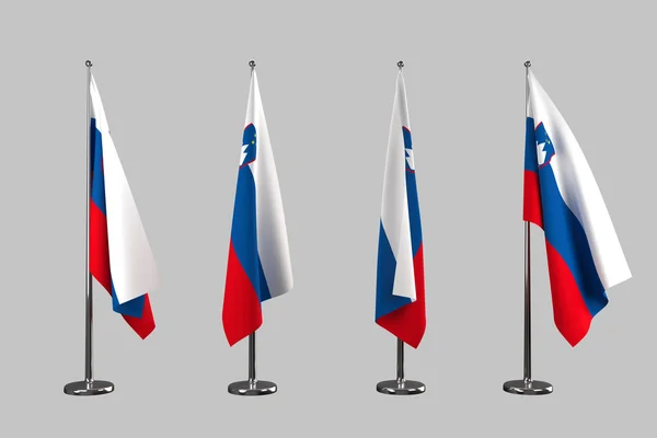 Eslovénia bandeiras interiores isolar no fundo branco — Fotografia de Stock