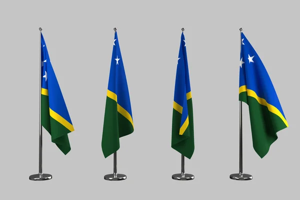 Solomon Island indendørs flag isolere på hvid baggrund - Stock-foto