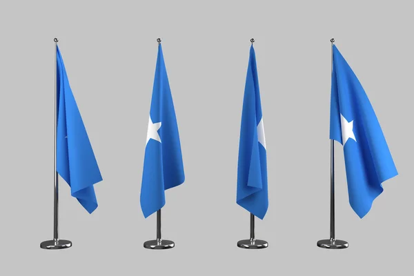 Флаги Сомали изолированы на белом фоне — стоковое фото