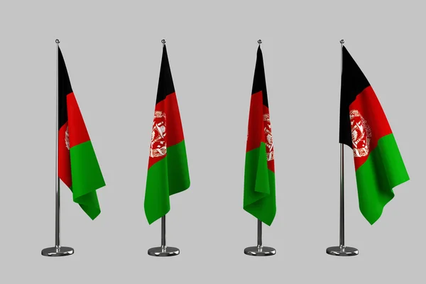 Afghanistan indendørs flag isolere på hvid baggrund - Stock-foto