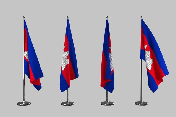Banderas interiores de Camboya aisladas sobre fondo blanco —  Fotos de Stock
