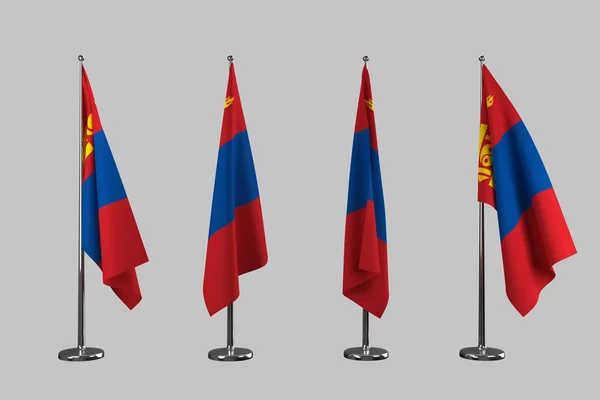 Монголія критий прапори ізолювати на білому тлі — стокове фото
