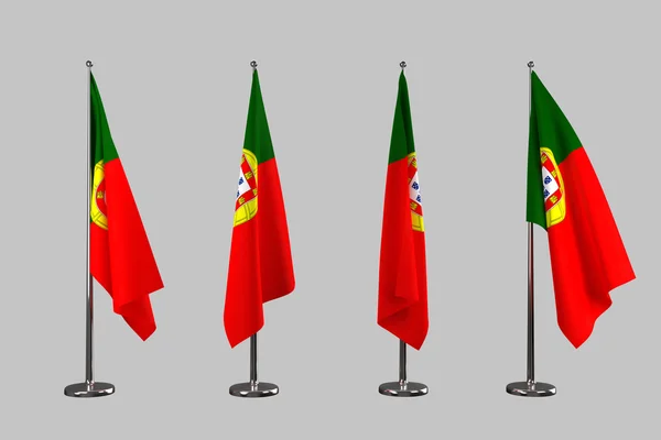 Portugal binnen vlaggen isoleren op witte achtergrond — Stockfoto