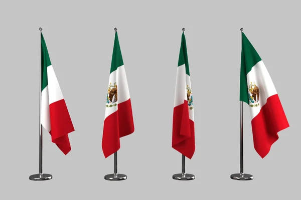 Mexico indoor flags isolate on white background — Stock Photo, Image