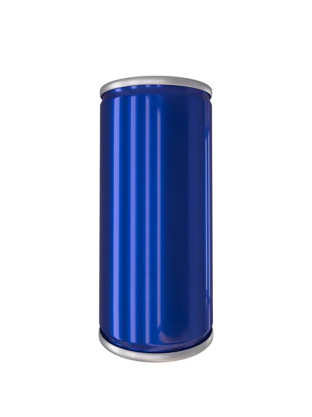 Blue Aluminum Drink Can isolated with clipping path — Stock Photo, Image