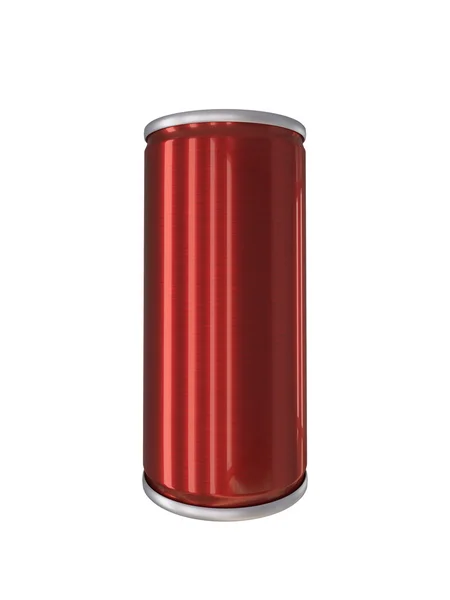 Red Aluminum Drink Can isolated with clipping path — Stock Photo, Image