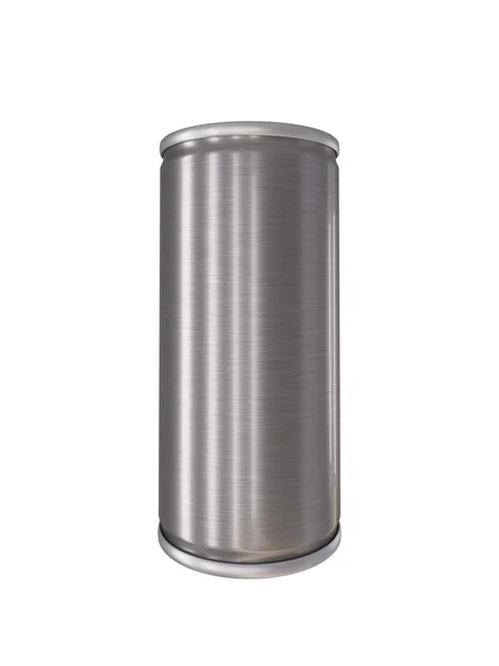 Silver Aluminum Drink Can isolated with clipping path — Stock Photo, Image