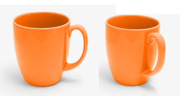 Orange Cup izolować na biały z ścieżka przycinająca — Zdjęcie stockowe