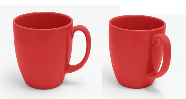 Red Cup isolate on White With Clipping Path — Stock Photo, Image