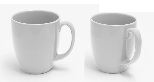 Taça branca isolar no branco com Clipping Path — Fotografia de Stock