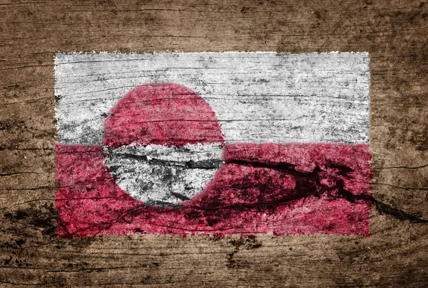 Прапор Ґренландії пофарбовані з деревини фон — стокове фото