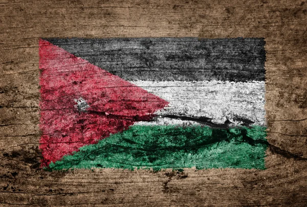Jordan Flag geschilderd op houten achtergrond — Stockfoto