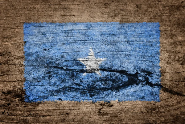 Somalië vlag geschilderd op houten achtergrond — Stockfoto